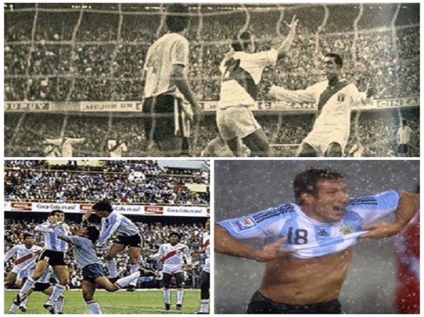 Nuevamente se enfrentan en un partido clave de eliminatorias Argentina y Perú. Las anteriores fueron en 1969, 1985 y 2009