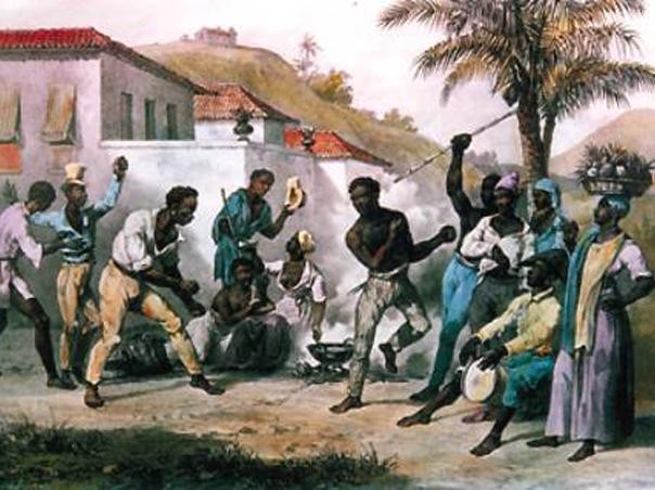  ‘Jogar Capoëra - Danse de la guerre’. Johann Moritz Rugendas (1835)