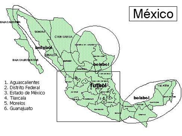 El fútbol y el béisbol, en el mapa de México