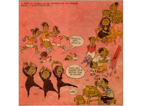Cartoon a propósito de la puesta en marcha de los CINDER. Revista La Firme, 1972