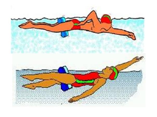 Ejercicios de natación sin actuación del tren inferior