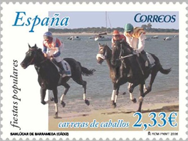 Sello postal conmemorativo de las Carreras de Caballos, año 2006